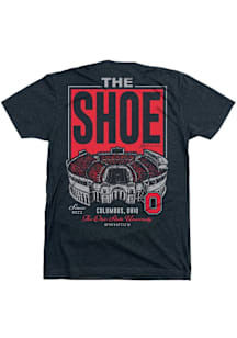 GV Art + Design Ohio State Buckeyes Black The Shoe Short Sleeve Fashion T Shirt