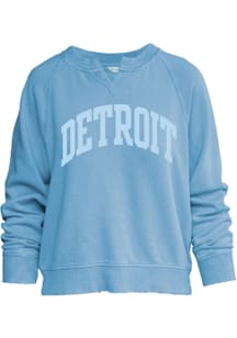 Detroit Womens Light Blue Wordmark Crew Sweatshirt