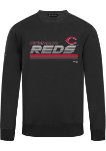 Levelwear Cincinnati Reds Mens Black Zane Breaker Long Sleeve Crew Sweatshirt