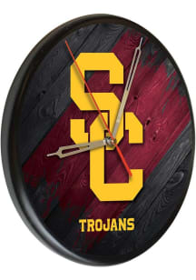 Black USC Trojans Printed Wall Clock