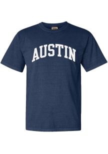 Summit Sportswear Austin Navy Blue Wordmark Short Sleeve T Shirt