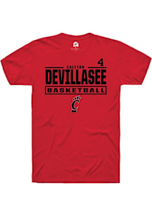 Caliyah DeVillasee Cincinnati Bearcats Red NIL Stacked Box Short Sleeve Player T Shirt