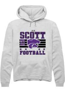 jojo scott Rally Mens White K-State Wildcats NIL Striped Player Hood
