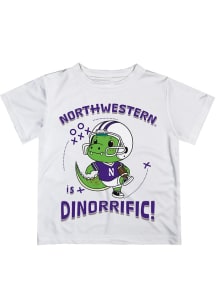 Toddler Northwestern Wildcats White Vive La Fete Dino-Riffic Short Sleeve T-Shirt
