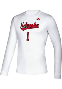 Adidas Nebraska Cornhuskers White Volleyball Creator Long Sleeve T-Shirt