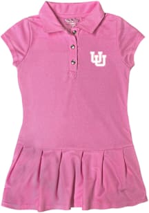 Utah Utes Toddler Girls Pink Caroline Short Sleeve Dress