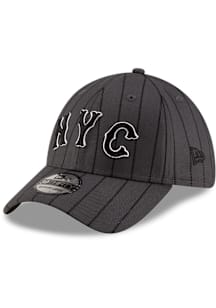 New Era New York Mets Mens Charcoal Pinstripe City Connect 39THIRTY Flex Hat