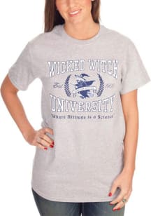 Wizard of Oz Womens Grey Wicked Witch University Short Sleeve T Shirt
