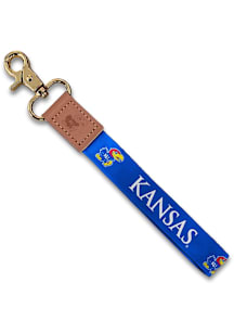 Jardine Kansas Jayhawks Wristlet Keychain W/Custom Strap Lanyard - Blue