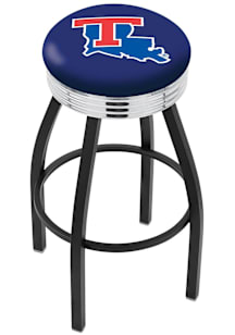Louisiana Tech Bulldogs 3 Ring Chrome Seat Pub Stool - Black