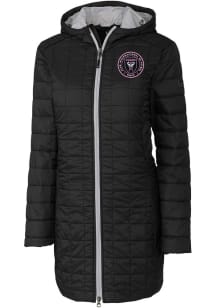 Cutter and Buck Inter Miami CF Womens Black Rainier PrimaLoft Long Filled Jacket