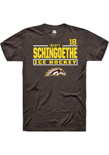 Wyatt Schingoethe Rally Mens Brown Western Michigan Broncos NIL Stacked Box Player T Shirt