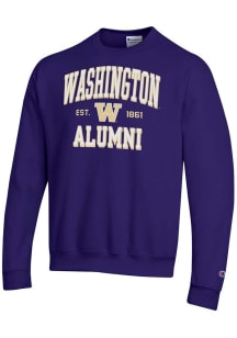 Mens Washington Huskies Purple Champion Est Alumni Powerblend Crew Sweatshirt