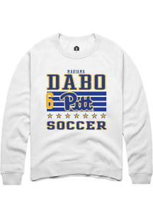 Mariama Dabo Rally Mens White Pitt Panthers NIL Striped Player Crew