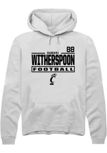 DaMari Witherspoon Rally Mens White Cincinnati Bearcats NIL Stacked Box Player Hood