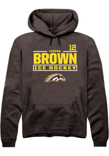 Connor Brown Rally Mens Brown Western Michigan Broncos NIL Stacked Box Player Hood