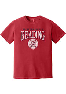 Summit Sportswear Reading Fightin Phils Womens Red Homerun Short Sleeve T-Shirt
