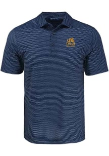Mens Drexel Dragons Navy Blue Cutter and Buck Shadow Check Academic Short Sleeve Polo Shirt