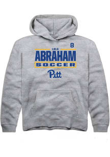 Lola Abraham Rally Youth Grey Pitt Panthers NIL Stacked Box Long Sleeve Player Hoodie