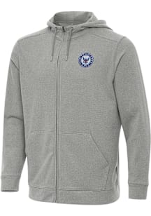 Antigua Navy Mens Grey Effortless Long Sleeve Full Zip Jacket