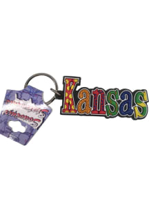 Kansas Colorful Rubber Keychain