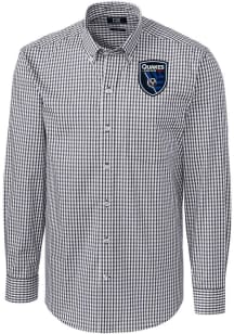 Cutter and Buck San Jose Earthquakes Mens Charcoal Easy Care Stretch Big and Tall Dress Shirt