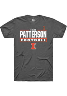Kaleb Patterson Rally Mens Dark Grey Illinois Fighting Illini NIL Stacked Box Player T Shirt