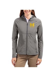 Womens Michigan Wolverines Graphite Cutter and Buck Alumni Adapt Eco Light Weight Jacket