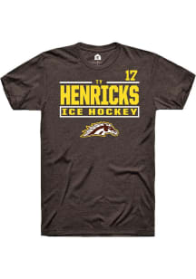 Ty Henricks Rally Mens Brown Western Michigan Broncos NIL Stacked Box Player T Shirt