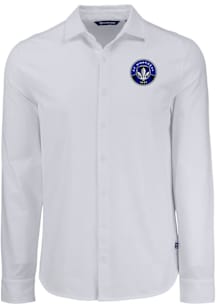 Cutter and Buck Montreal Impact Mens White Advantage Soft Pique Long Sleeve Dress Shirt