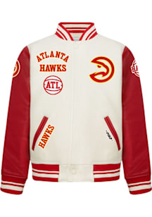 Pro Standard Atlanta Hawks Youth White Retro Classics Heavy Weight Jacket