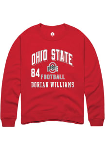 Dorian Williams Rally Mens Red Ohio State Buckeyes NIL Arch Logo Player Crew