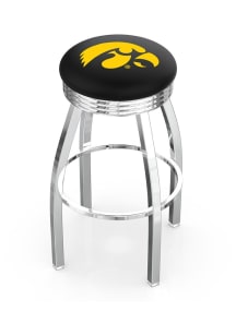 Iowa Hawkeyes 3 Ring Chrome Seat Pub Stool