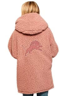 Jill Martin Detroit Lions Womens Pink Bedazzled Lounger Medium Weight Jacket