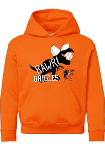 Baltimore Orioles Toddler Orange Dino Long Sleeve Hooded Sweatshirt