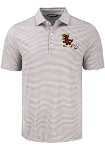 Cutter and Buck Iowa State Cyclones Mens White Vintage Fine Line Short Sleeve Polo