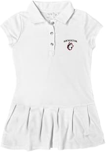 Northeastern Huskies Toddler Girls White Caroline Short Sleeve Dress
