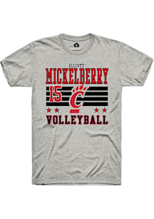 Elliott Mickelberry Cincinnati Bearcats Ash NIL Striped Short Sleeve Player T Shirt