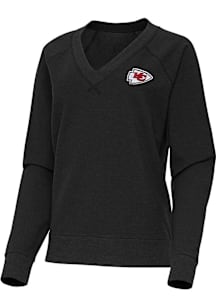 Antigua Kansas City Chiefs Womens Black Varsity Crew Sweatshirt