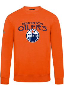 Levelwear Edmonton Oilers Mens Orange Zane Mission Long Sleeve Crew Sweatshirt