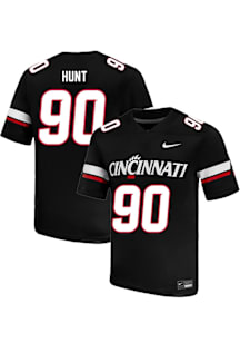 Jalen Hunt Nike Mens Black Cincinnati Bearcats NIL Name And Number Football Jersey