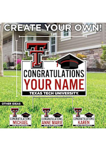 Texas Tech Red Raiders Personalized Congratulations Grad Yard Sign - White