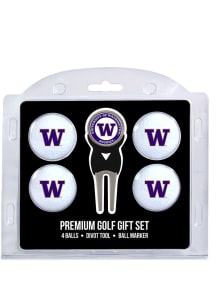 White Washington Huskies Divot Tool 4 Pack Golf Gift Set