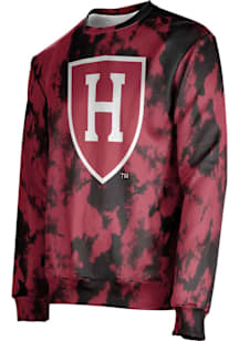 ProSphere Harvard Crimson Mens Crimson Grunge Long Sleeve Crew Sweatshirt