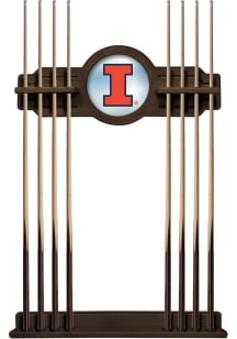 Brown Illinois Fighting Illini Solid Wood Cue Rack Pool Cue