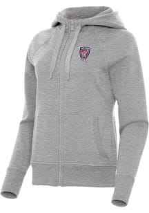 Antigua Indy Eleven Womens Grey Victory Long Sleeve Full Zip Jacket