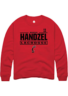 Morgan Handzel Cincinnati Bearcats Mens Red NIL Stacked Box Player Crew