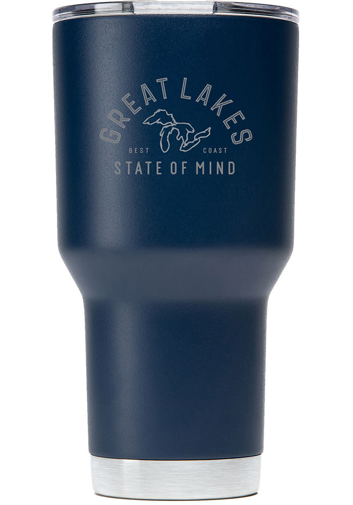 Michigan Great Lakes State of Mind 30oz Stainless Steel Tumbler - Navy Blue