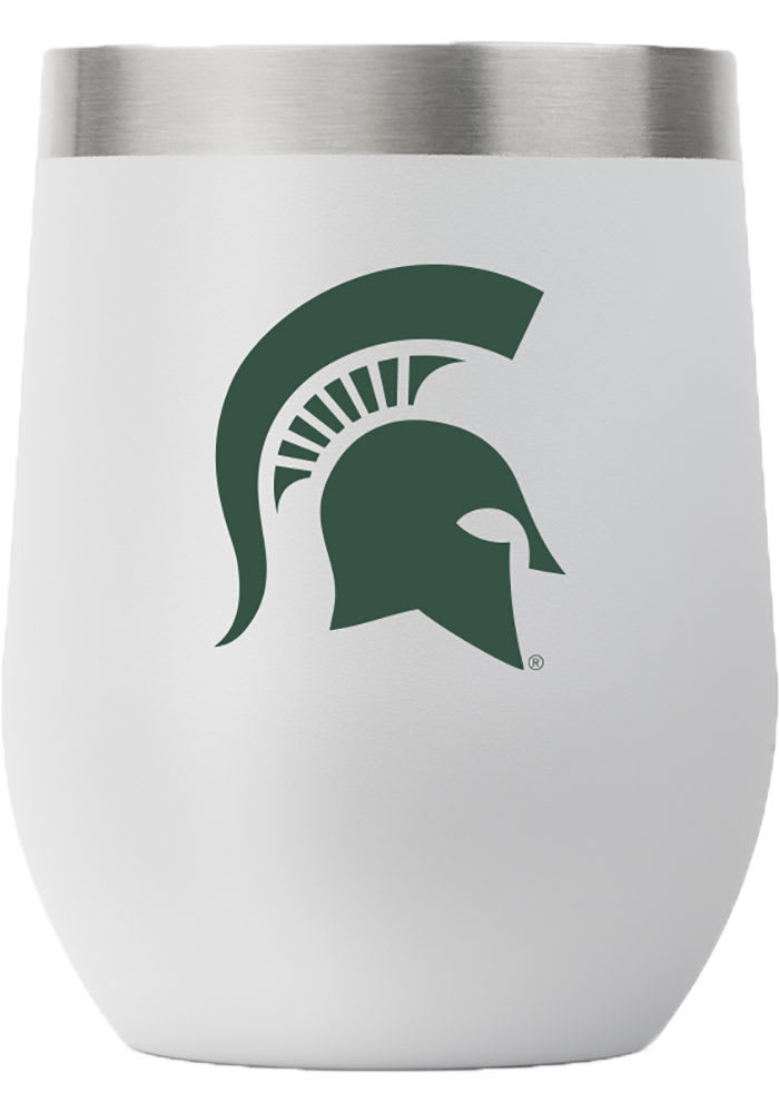 Michigan State Spartans Team Logo 12oz Stemless Wine Stainless Steel Tumbler - Grey