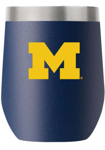Blue Michigan Wolverines Team Logo 12oz Stemless Wine Stainless Steel Stemless